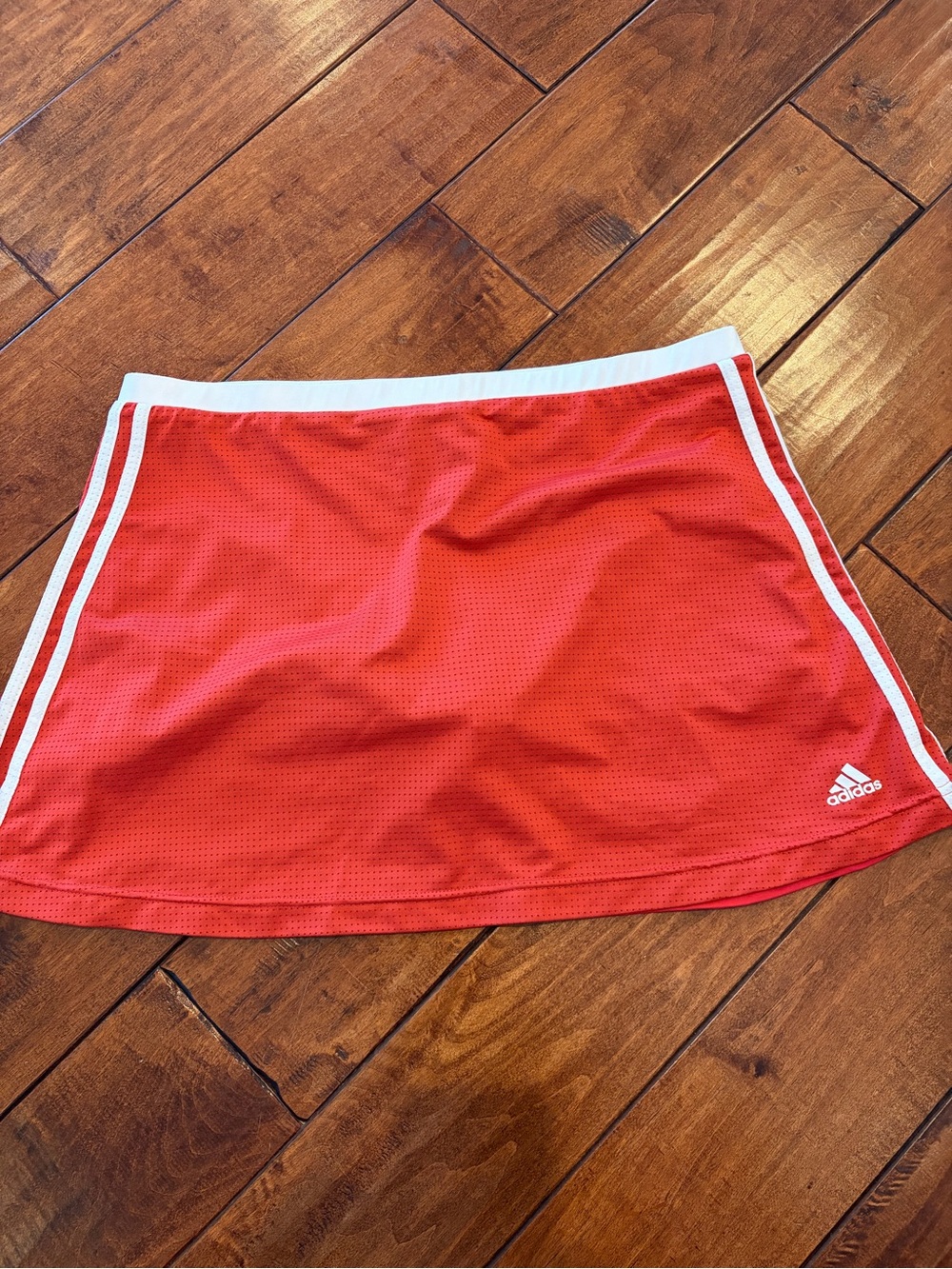 adidas orange Mini Athletic Skirt with White Trim